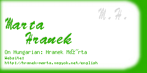 marta hranek business card